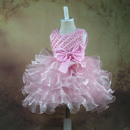 Vestido de Pérolas para Bebês Meninas, Princesa, com Camadas, Vintage, para Festa de Aniversário, Vestido de Baile de Natal, Roupinhas de Bebê de 3 a 24 Meses