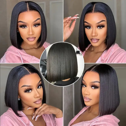 Bone Straight Short Bob Wigs Glueless Lace Front Human Hair Wigs 13x4 HD Transparent Lace Frontal Wig for Women Pre Plucked 250%