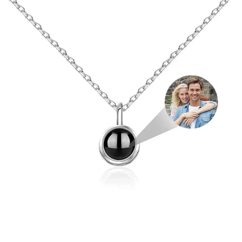 Custom Photo Necklace Projection Necklace with Picture I Love You 100 Languages Personalized Necklace Jewelry Gifts for Women