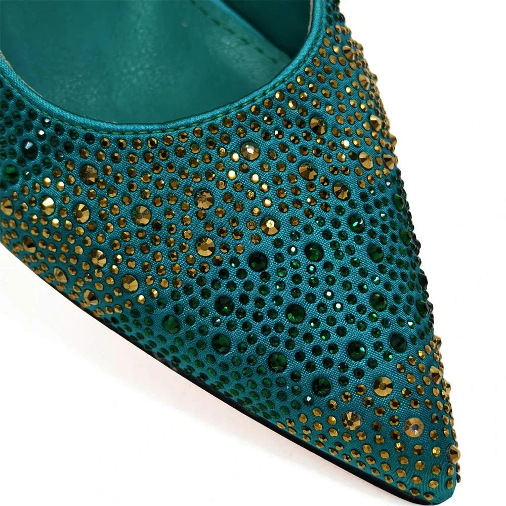 Fashionable Party Shoes and Bags Nigerian Women’s Party Suit Medium Heel Pointed Toe Women’s Shoes and Same Color Bag