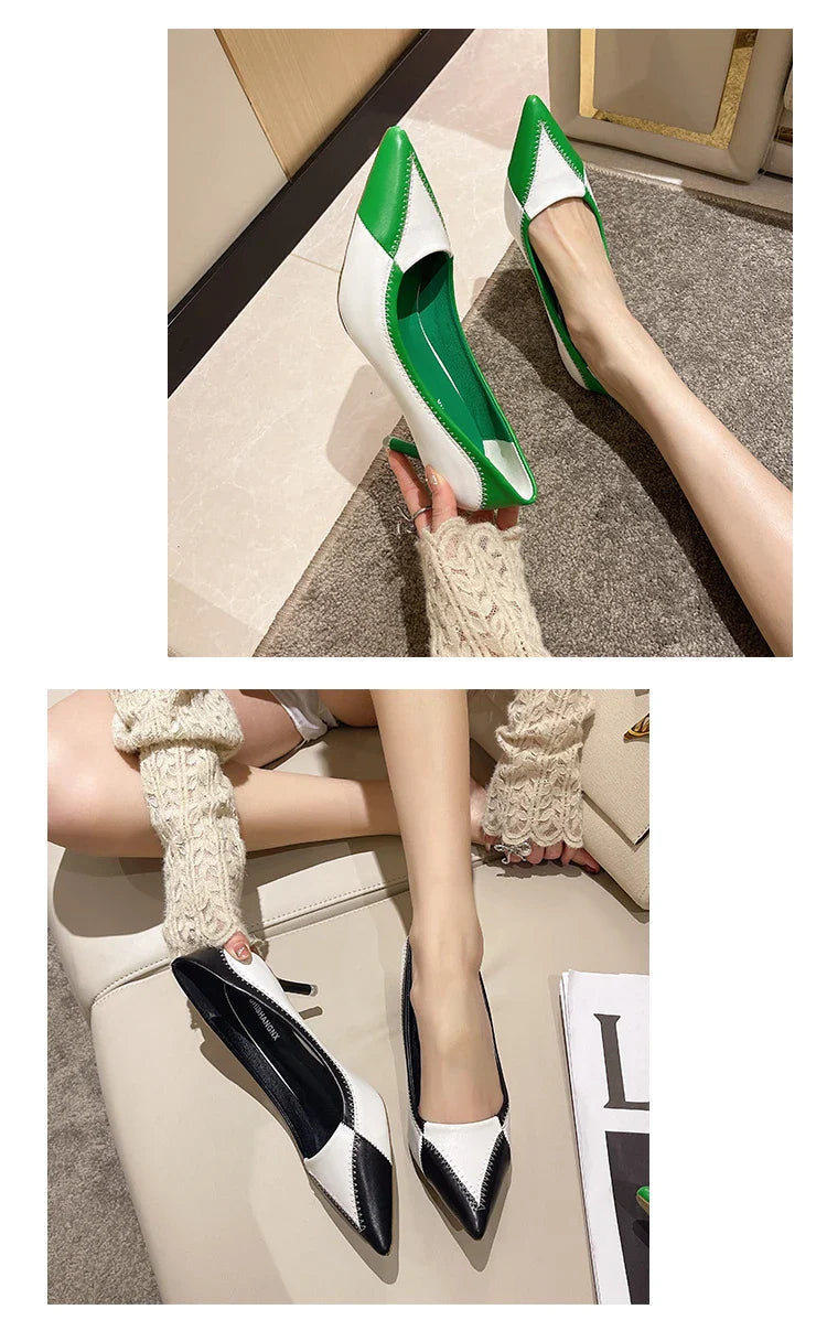 Verão Novas Sandálias Femininas de Bico Fino com Salto Agulha Sapatos Femininos de Salto Alto para Banquetes e Festas Sapatos de Casamento da Moda Scarpins 6,5-9cm