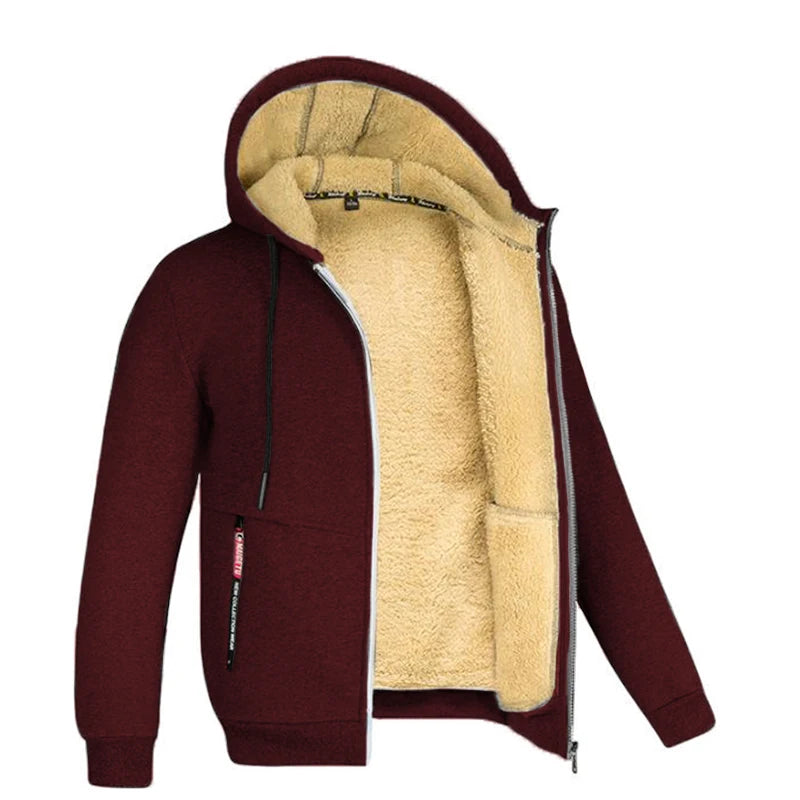 Men's Hoodie Full Zip Hoodie Fleece Jacket Plain Sports & Outdoor Daily Holiday Vintage Streetwear Casual Winter