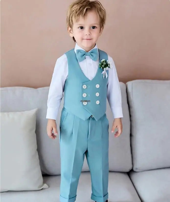 Newborn Baby Boys 1 Year Birthday Suit Kids Formal Photograph Suit Children Wedding Dress Child Performance Party Dance Costume