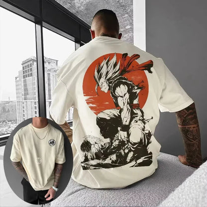 Printed T-shirt 2025 Men's Summer New Hip Hop Trend Versatile Large Loose Casual Parent Child Top