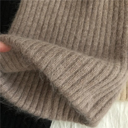 Winter Dome Brimless Casual Hat Warm Rabbit Fur Knit Hat women's double-layer Thick Wool Hat Casual Hat Toe Cap Cold Hat 4m868
