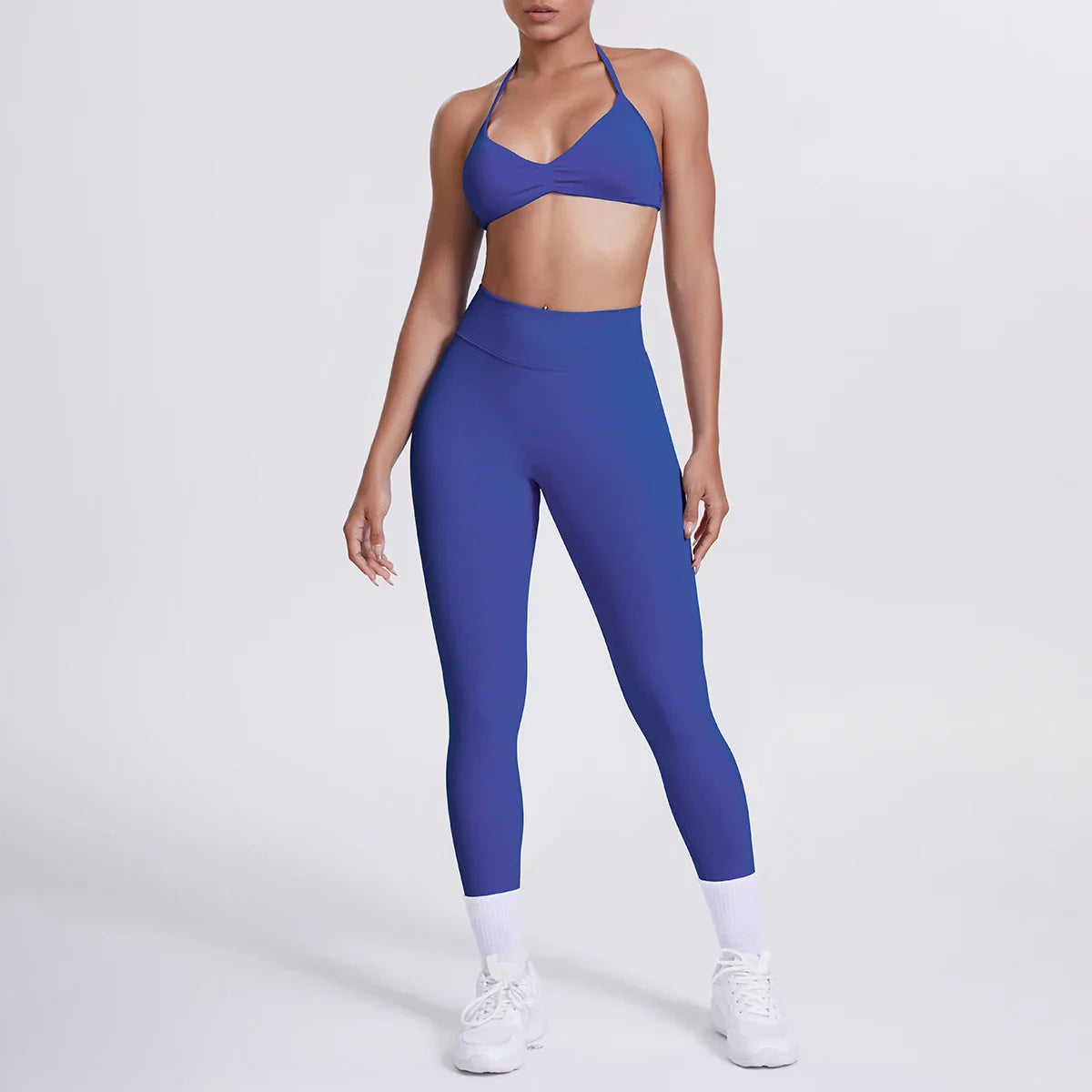 Women 2pcs Patchwork Sport Yoga Suit Training Sleeveless Sport Gym Tops Tummy Control Slimming Booty Leggings Yoga Suit Sports