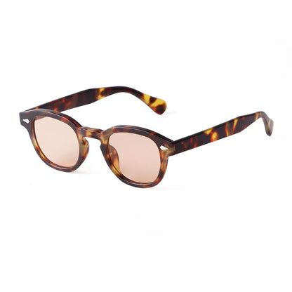 Fashion Transparent Blue Round Sunglasses Women Men 2024 Retro Rivet Tortoise Small Square Sun Glasses UV400 Lunettes De Soleil
