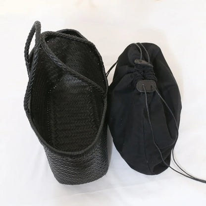 Handbags Women's Genuine Leather Shoulder Bag Weaving Casual Shopping Bag Vintage Big Tote Purse Cowhide Cross Hand Bags Lady
