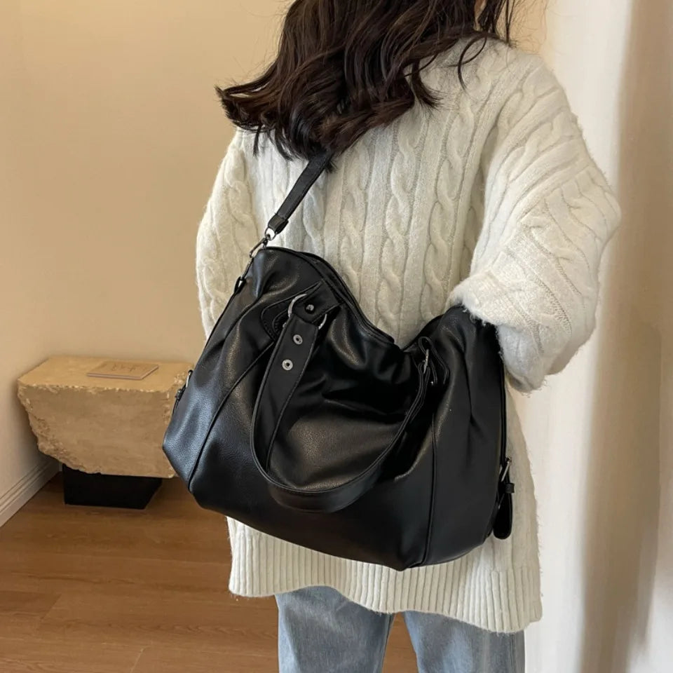 Female Hobo Handbag Large Capacity Shoulder Bags Big Stylsih Casual Tote Bag Ladies A4 Soft Leather Crossbody Bags Business Sac