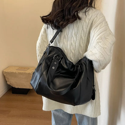 Female Hobo Handbag Large Capacity Shoulder Bags Big Stylsih Casual Tote Bag Ladies A4 Soft Leather Crossbody Bags Business Sac