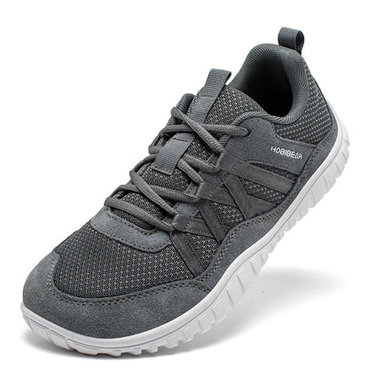 Wide Toe Walking Shoes Men Women Non Slip Outdoor Sneakers Lace Up Mesh Breathable Running Shoes