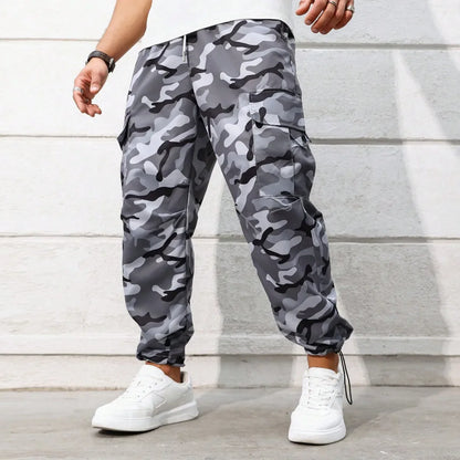 plus Size Men's Camouflage Casual Work Pants Suitable for Outdoor Streetwear Trend Long Trousers