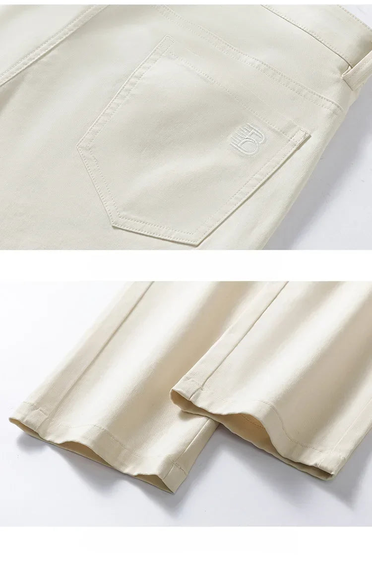 2024 New Autumn Men's Business Casual Trousers Work Pants Male Formal Dress Pants Straight Men's Clothes Black Gray Apricot