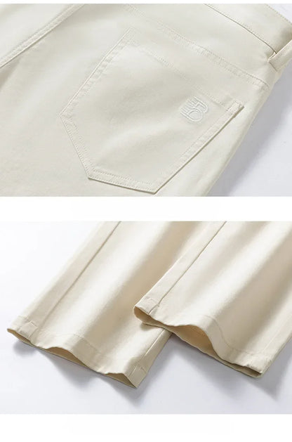 2024 New Autumn Men's Business Casual Trousers Work Pants Male Formal Dress Pants Straight Men's Clothes Black Gray Apricot