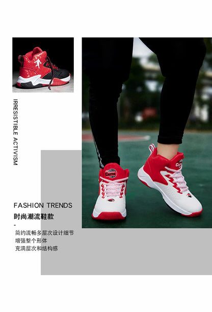 Fashion Brand Basketball Shoes Boy Kid Trainers Non-slip Children's Sports Shoes Outdoor Leather Basketball Sneakers Kids Girls