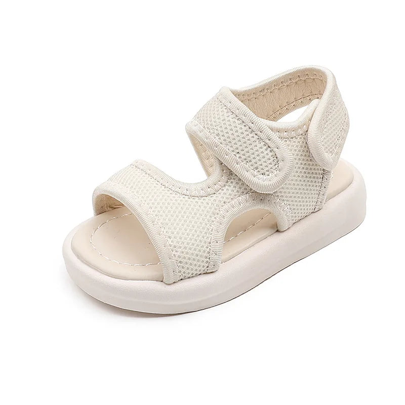 Summer Boy Casual Lightweight Cloth Vamp Beach Shoes Student Outdoor Girls Sandals Breathable Daily Platform Flat Sandals I05073