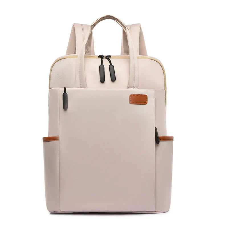 Laptop backpack with multiple pockets, adjustable shoulder straps, zipper closure, multi-purpose, school backpack