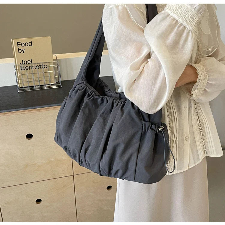 Hot Selling Fashion Nylon Pleated Women's Crossbody Bag 2026 New Casual Trend Versatile Large Capacity Tote Women's Shoulder Bag