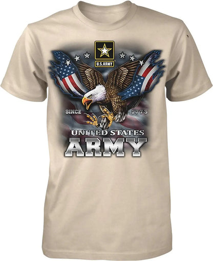 US Army Since 1775 Eagle USA American Flag Wings Men's T-Shirt wholesale cheap graphic t shirts 2024 streetwear t-shirts