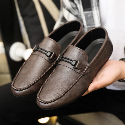 Trend White Loafers Man Big Size 46 Breathable Lightweight Men's Leather Shoes Comfortable Casual Shoes Men Driving Shoes