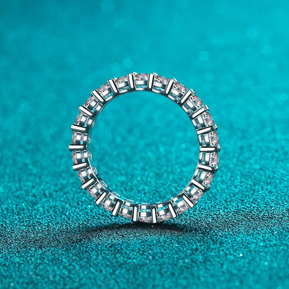 3mm Moissanite Wedding Ring for Women Created Diamond  Full Eternity Stackable Engagement Promise Band S925 Silver Rings