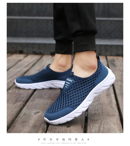 Lightweight Men Casual Shoes Breathable Slip on Male Casual Sneakers Anti-slip Men's Flats Outdoor Walking Shoes Size 39-46