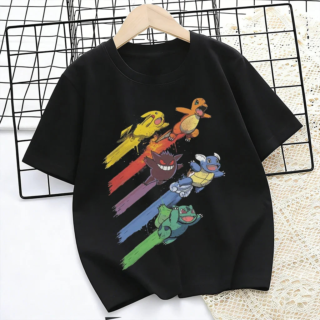 Children's T-shirt Man Women Cotton Casual Short Sleeve Tee Parent-child Clothing 2026 Y2k Summer Fashion Streetwear