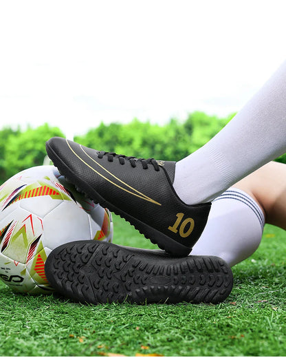 Low Top Soccer Cleats Men Football Boots TF AG Boys Turf Indoor Training Shoes Breathable Lightweight Comfortable Sport Sneakers