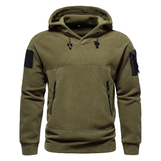 2024 Autumn Spring Fleece Hoodies Men Tactical Sweatshirts Outdoor Thermal Multi-pocket Polar Pullovers Hoodies Man Clothing