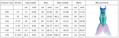 2024 NEW Two Pieces Mermaid Dress up Top and Tail Skirt Girls Off Shoulder Princess Dress Ariel Role Play Kids Halloween Apparel