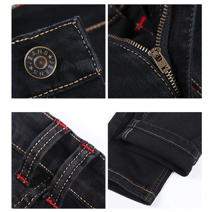 Ripped Plus Size Jeans for men Fashion jean man High Street Retro Washed, Worn Men trousers Casual Cargo Pants Slim Small Feet