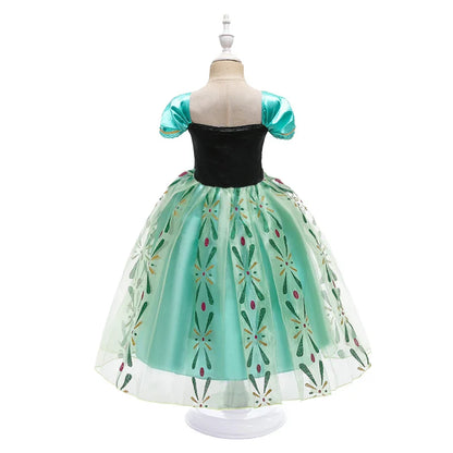 Anna Dresses Children Princess Dress Girl Cosplay Costume Kids Summer Clothes Halloween Birthday Carnival Robe Party Disguise