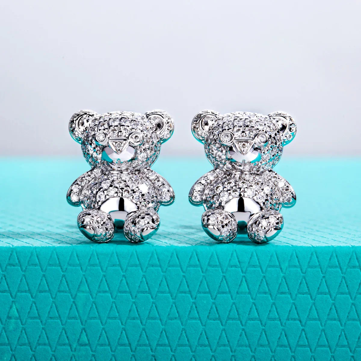 Moissanites Bear Earrings 925 Sterling Silver D Color VVS1 Moissanite Stud Earrings for Woman Jewelry Wholesale