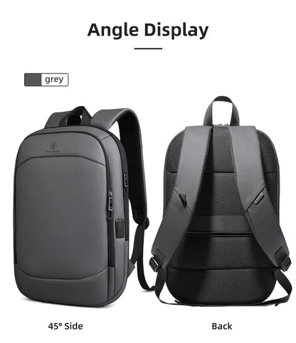 Business Backpack for Men 17 Inch Laptop Backpack with USB Port Slim Expandable Waterproof Travel Bag Large Work Computer Bag