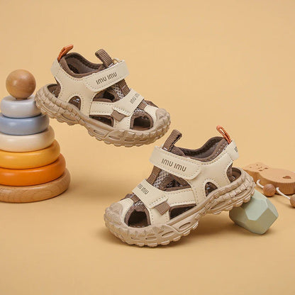 2026 New Summer Children Sandals For Boys Mesh Breathable Kids Sport Shoes Soft Sole Fashion Toddler Boys Beach Sandals EU21-30
