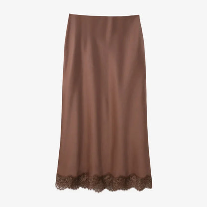 Lace slip satin dress + lace satin skirt +knitting vest + knitting cardigan collection woman dressy outfit