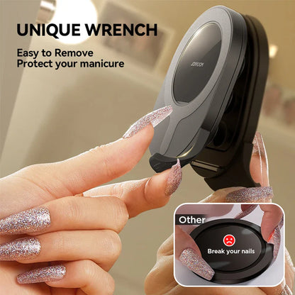 Phone Mount Strong Magnetic Phone Holder Mount with Pull Ring Phone Grip for iPhone/Samsung/Android