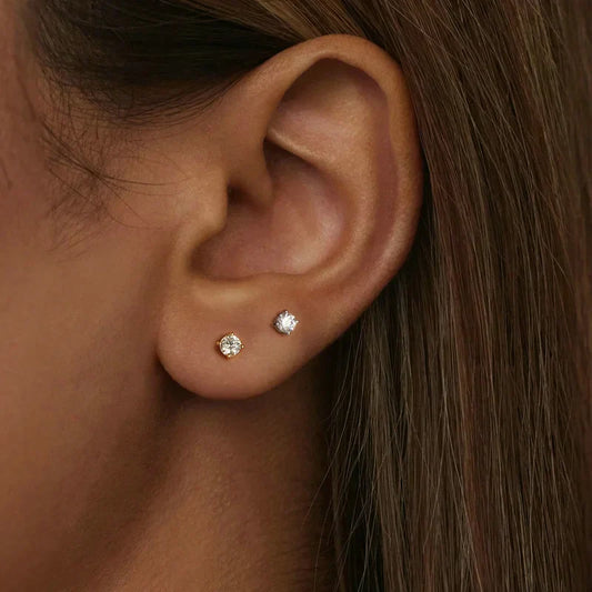 U Moissanite Earrings Shinning 4 Prongs Ear Stud 925 Sterling Silver D Color for Women Wedding Anniversary Fine Jewelry