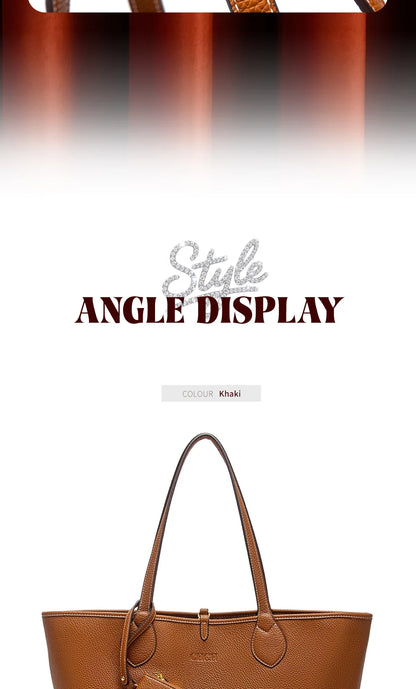 Women's Tote Bag 2025 Autumn New Coffee Color Handbag Double sided Mother Child Casual Shopping Bag