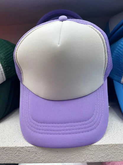 50 Color Unisex SummerTrucker Hat For Adult Net Baseball Cap Men Women Polyester Blank Mesh Adjustable Sun Hat Visor