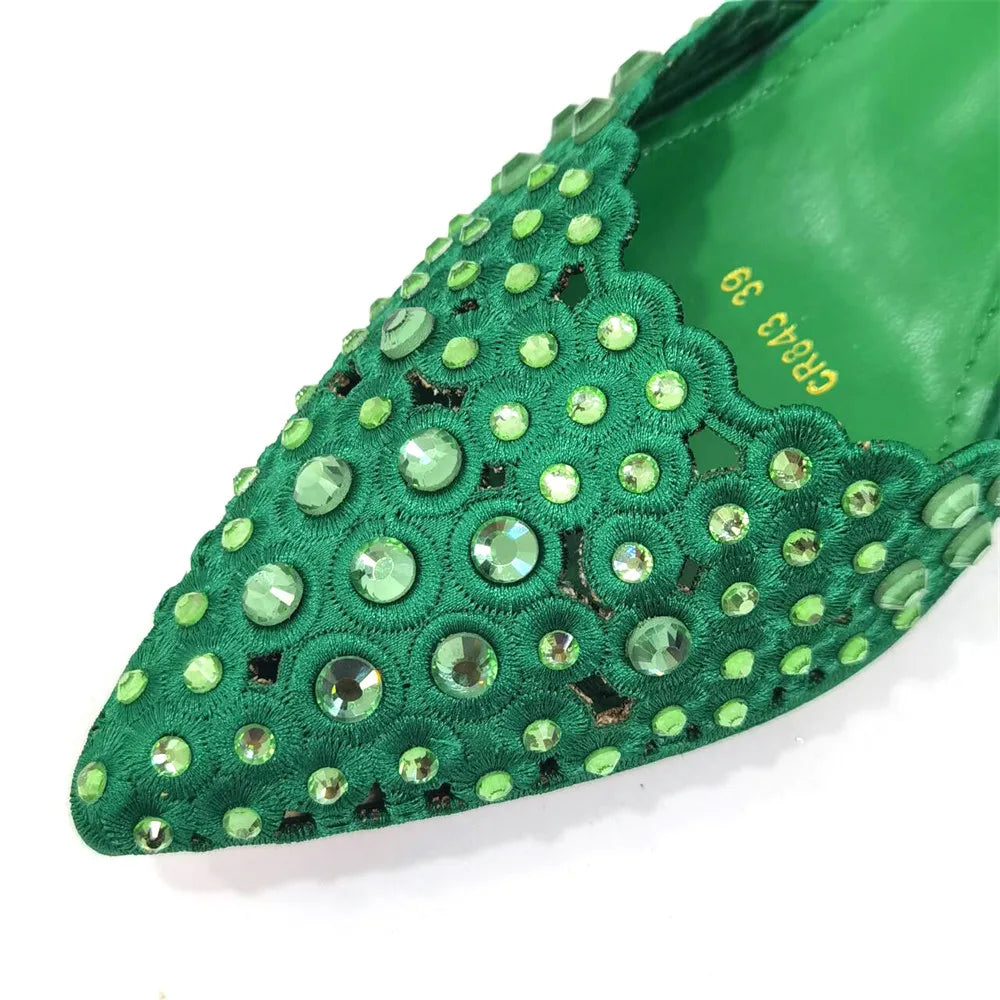 High Quality African Wedding Shoes Summer Sandals for Wedding 2025 Sexy Pumps Rhinestone Fashion Women Wedding Shoes