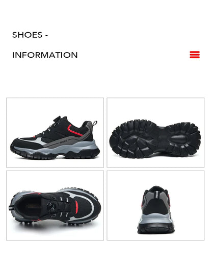 Light Breathable Sneaker Safety Shoes With Steel Toe Cap Anti-Piercing, Shock Absorbing Anti-Smash Design, Work Shoes for Men