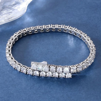 3mm 4mm Moissanite Tennis Bracelets for Women Men Sparkling Diamond GRA S925 Silver Plated White Gold Bracelet Wedding Jewelry