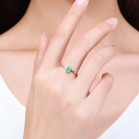 925 Sterling Silver Fashion Oval Finger Rings for Women Elegant Paraiba Tourmaline Engagement Wedding Statement Jewelry