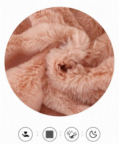 Super Soft Bubble Rabbit Velvet Blankets Multi Purpose All Seasons Air Conditioning Plush Blanket Solid Sofa Cover for Home