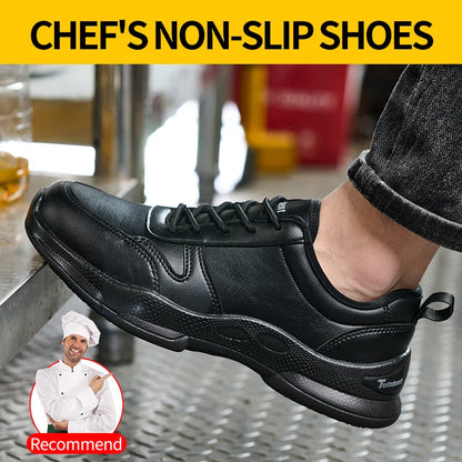 Chef's shoes, anti slip and oil resistant casual shoes, anti slip restaurant work shoes