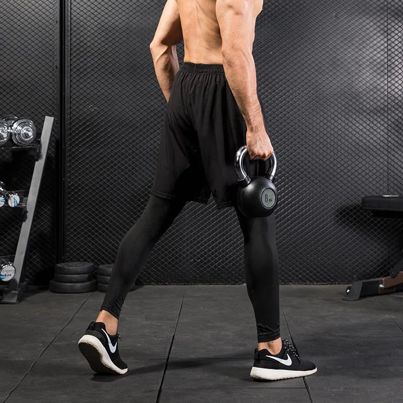 Men's Sport Pants 2 in1 Training Athletic Tracksuits Sportswear Workout Male Jogging Trousers Gym Fitness Running Pants Men