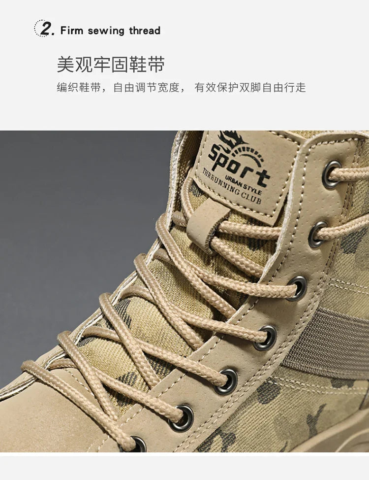 Camouflage Boots for Men Autumn Winter Platform Boots Outdoor High-top Shoes Men Ankle Boots Buty Robocze Meskie wear-resistant