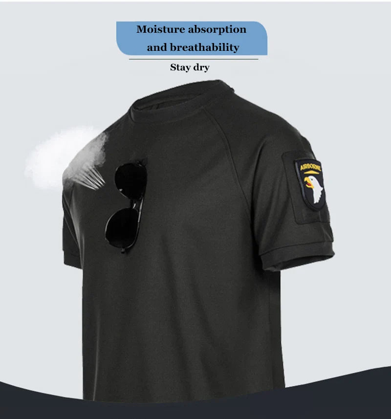 Wear-Resistant Outdoor Tactical Pants Mens Casual T-shirt Cargo Trousers Multi-pocket Waterproof Pant Hiking Training Workwear