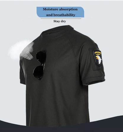 Wear-Resistant Outdoor Tactical Pants Mens Casual T-shirt Cargo Trousers Multi-pocket Waterproof Pant Hiking Training Workwear